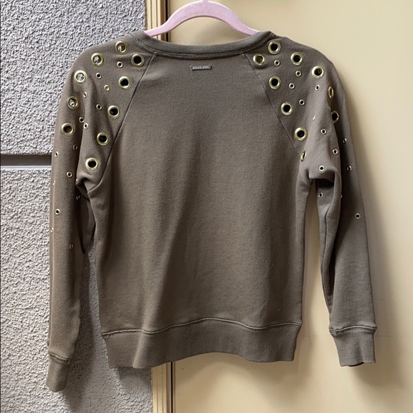 Michael Kors gold eyelet brown sweatshirt - Picture 2 of 6